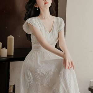 French Style Embroidered Two-Piece Long Dress Set - Style 80a6b5