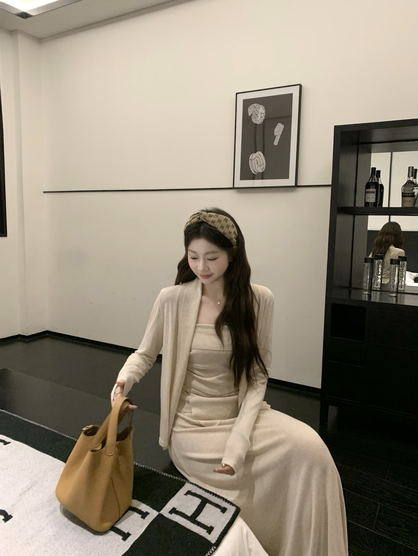 Elegant Lazy Cardigan Cami and Skirt Slimming Gentle High-IQ Old Money Three-Piece Set