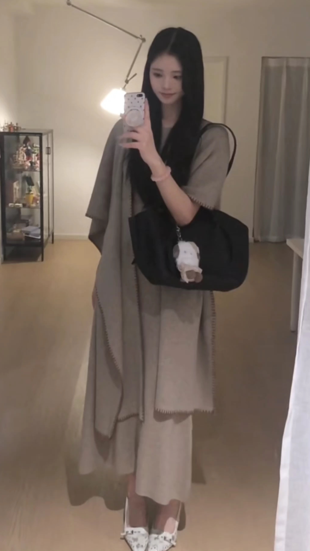French Retro Cape Dress Women 2025 Autumn Slimming Elegant Long Knit Dress Set - Image 2