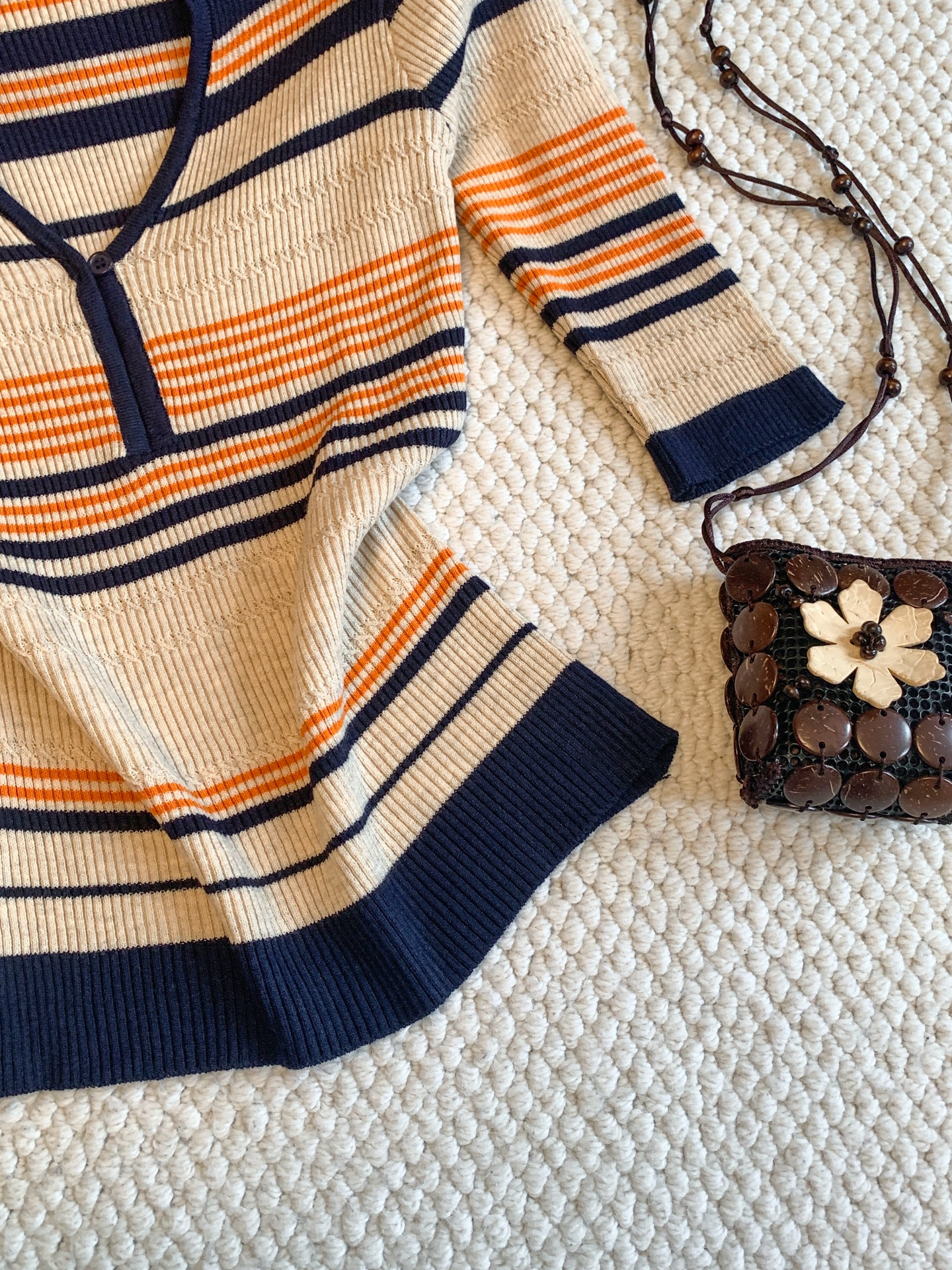 Striped Polo Collar Short Sleeve Knit Top for Women Summer Slim Fit V Neck - Image 4