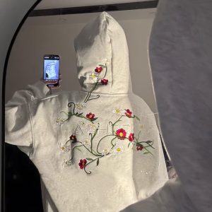 Unisex Embroidered Cotton Hooded Sweatshirt with Pockets
